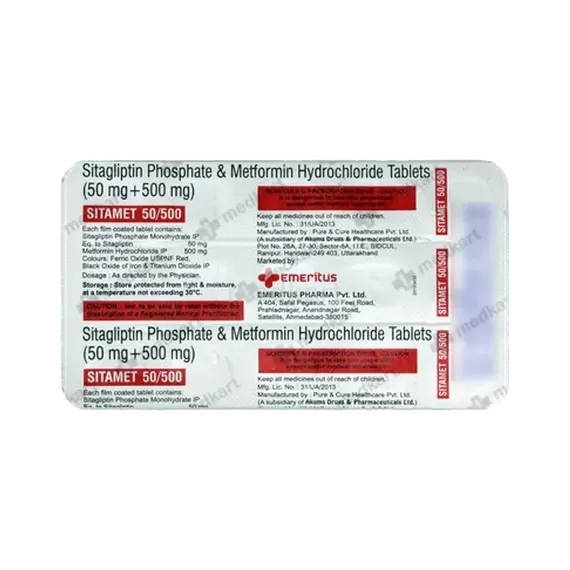 sitamet 50/500mg tablet 15's